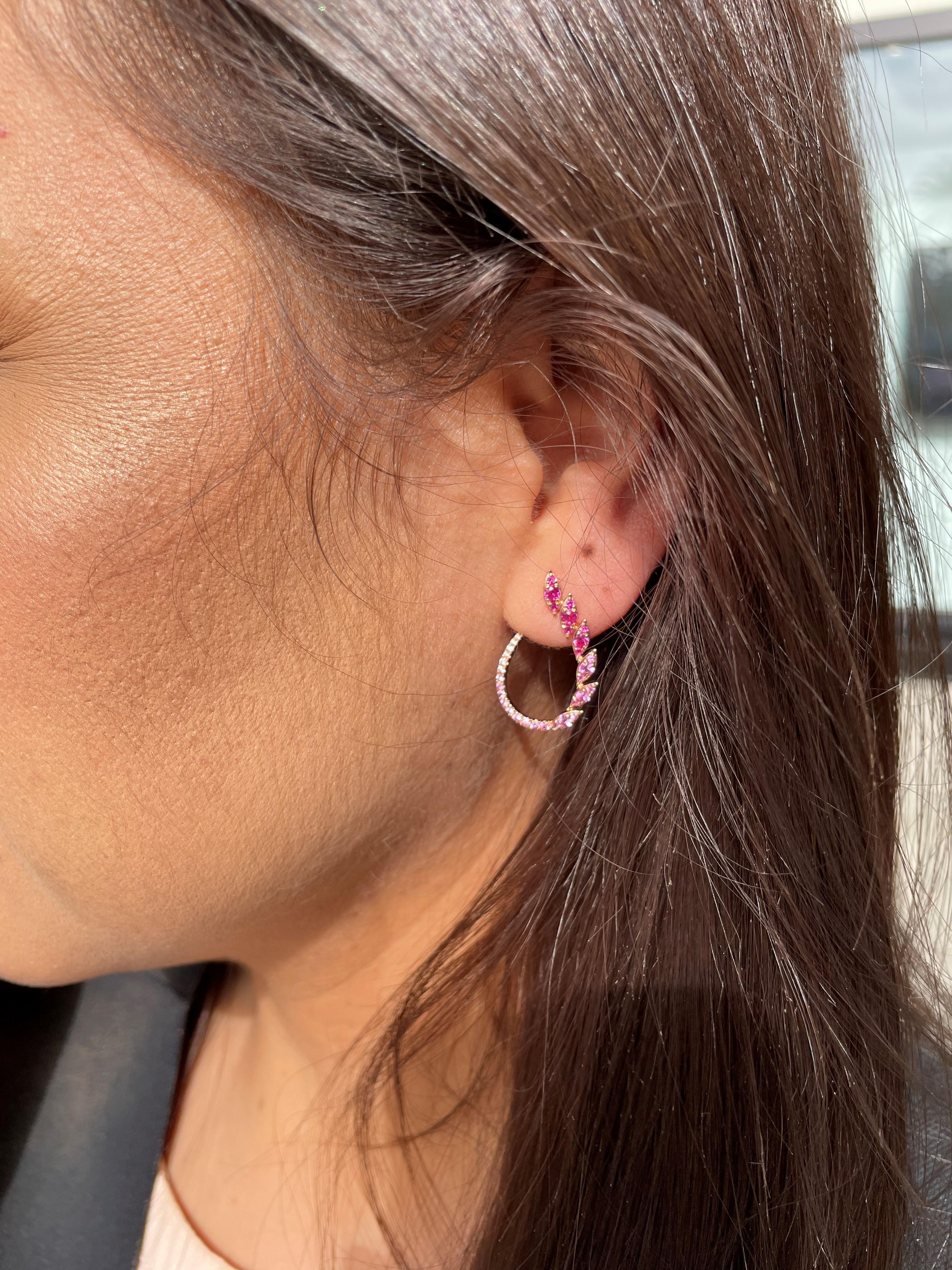 pink saphire earrings