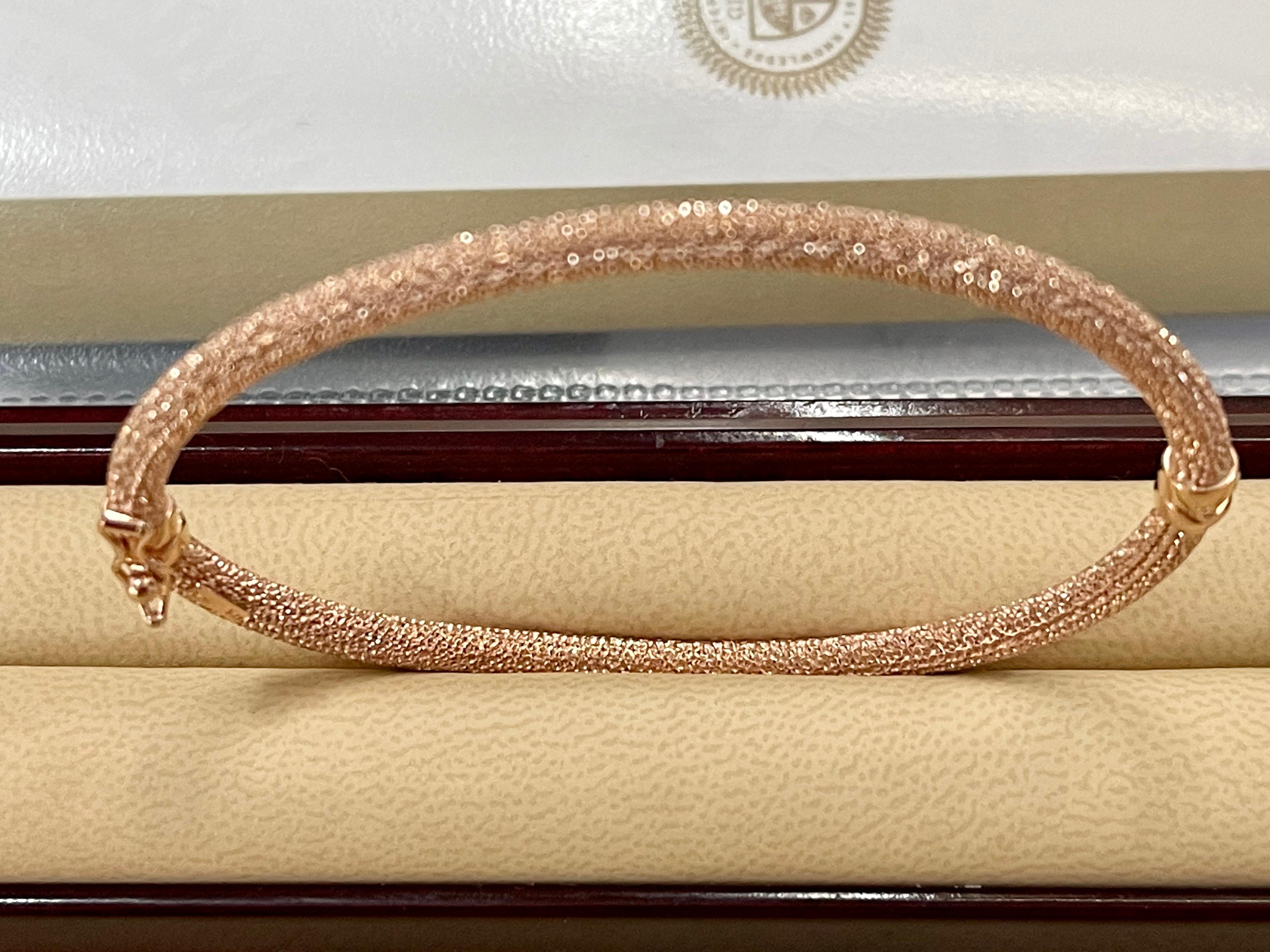 14 Karat Rose Gold Plain Bangle Made in Italy 1