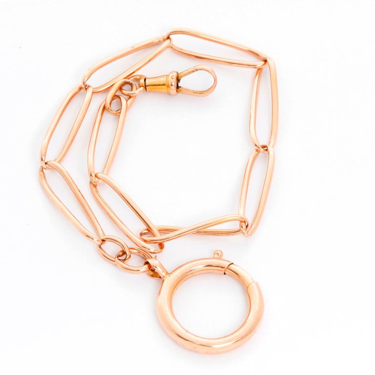 14 Karat Rose Gold Pocket Watch Chain at 1stDibs pocket watches