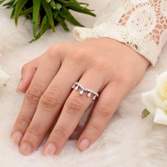14 Karat Rose Gold Rain Drop Diamond Ring