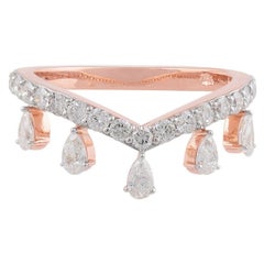 Regentropfen-Diamantring aus 18 Karat Roségold
