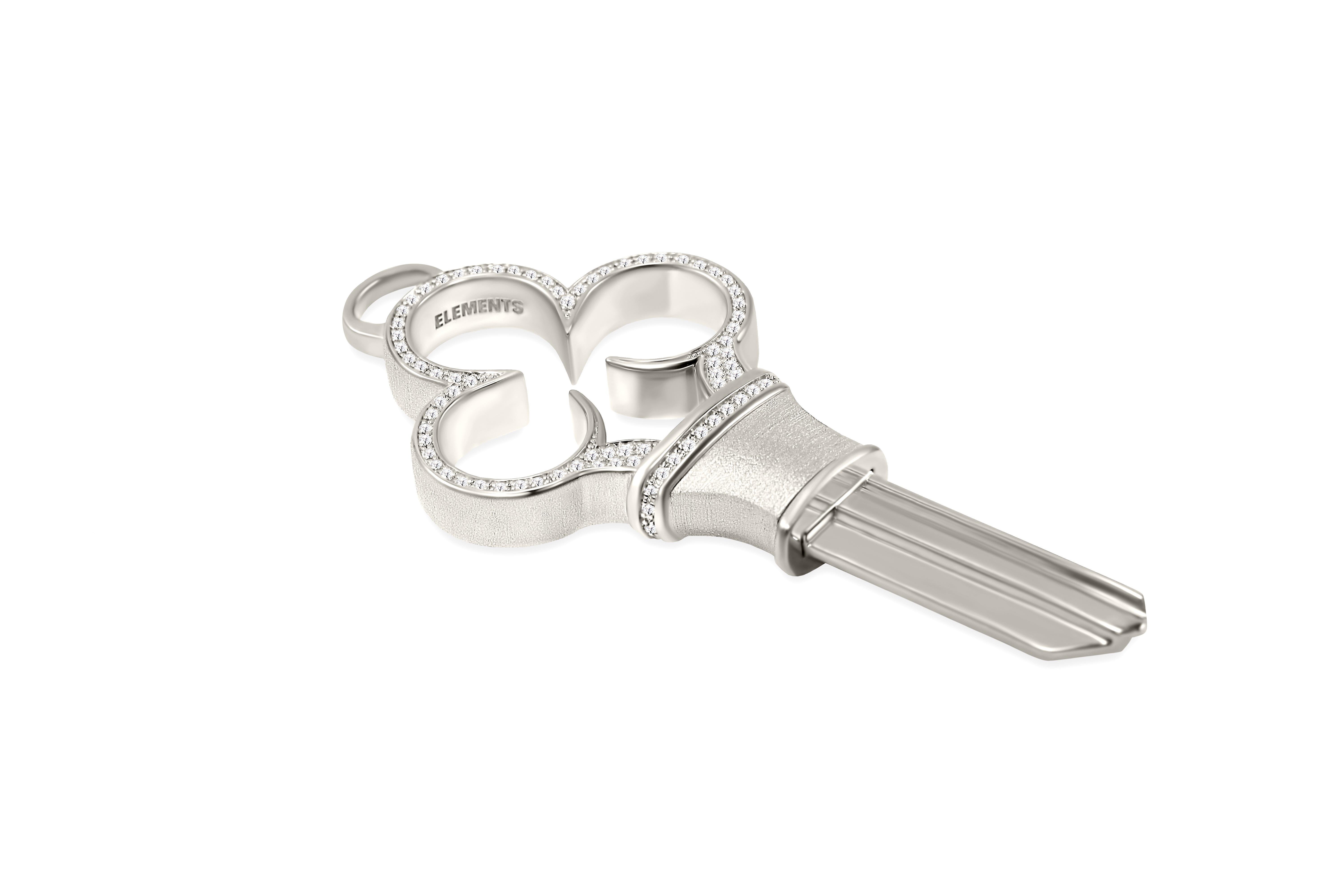 Colgante Llave de Casa Real de Oro Rosa de 14 Kilates con Diamante. en venta 1