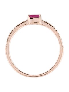 14 Karat Rose Gold Red Ruby Stackable Ring