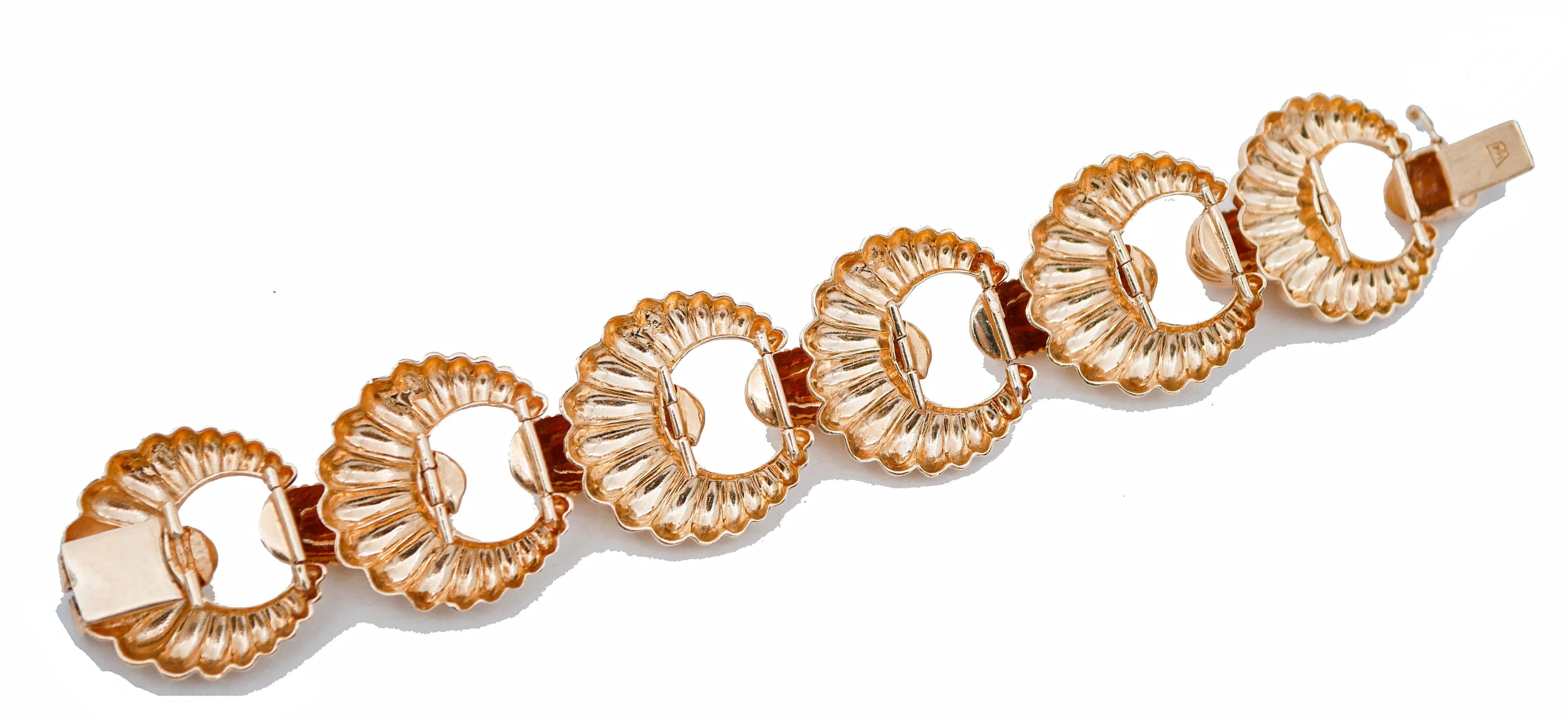 Rétro Bracelet Retrò en or rose 14 carats en vente