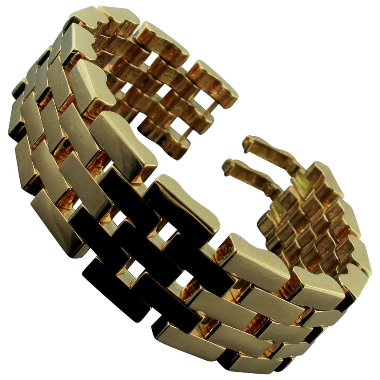 14 Karat Rose Gold "Retro" Link Bracelet