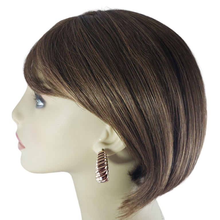 Gold Ribbed Hoop Earrings main image 1