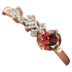14 Karat Rose Gold Ring with Burmese Spinel and Diamonds