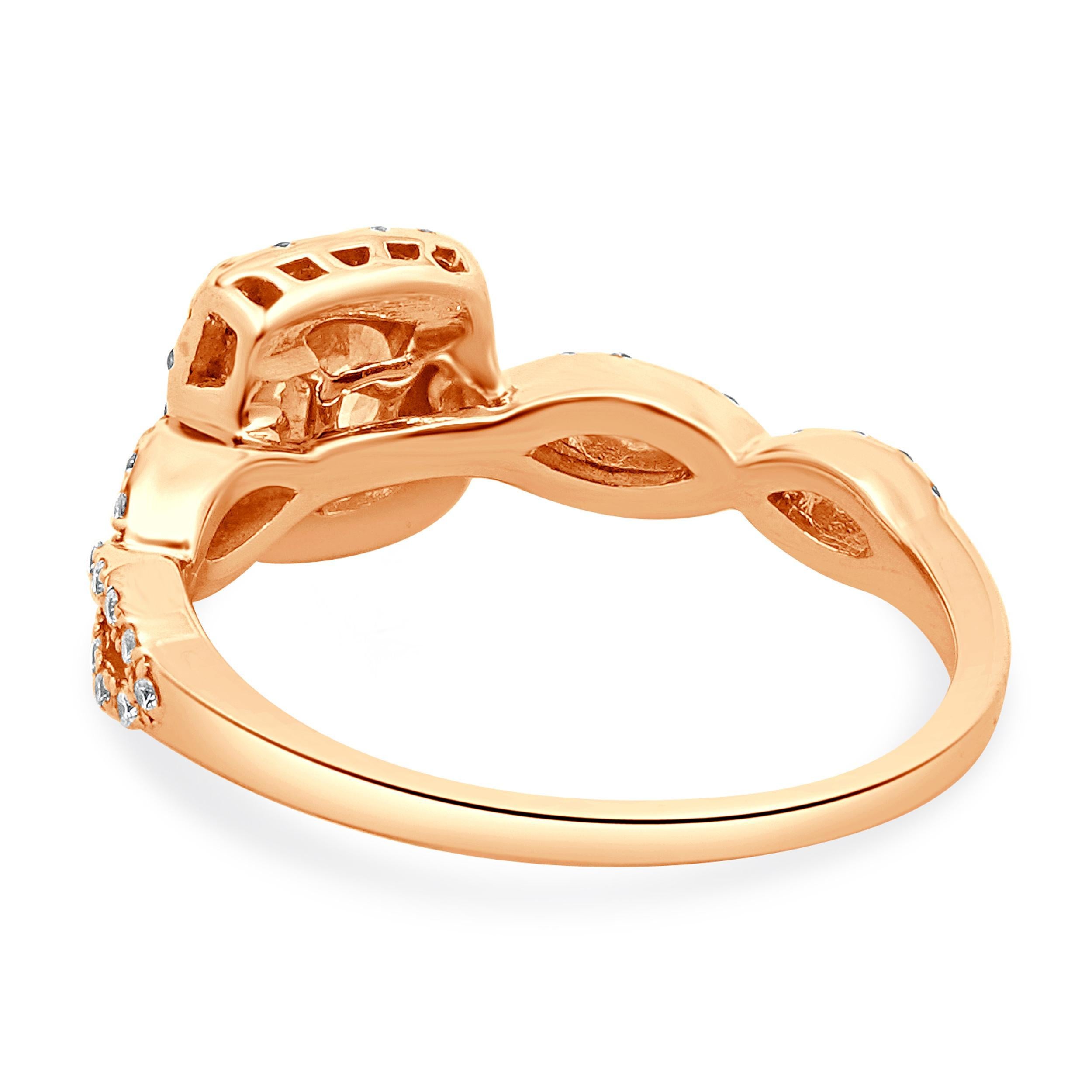 Verlobungsring aus 14 Karat Roségold mit rundem Diamanten im Brillantschliff im Zustand „Hervorragend“ im Angebot in Scottsdale, AZ