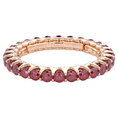 14 Karat Rose Gold Ruby Eternal Fit Eternity Band Features 1.43 Carat of Red