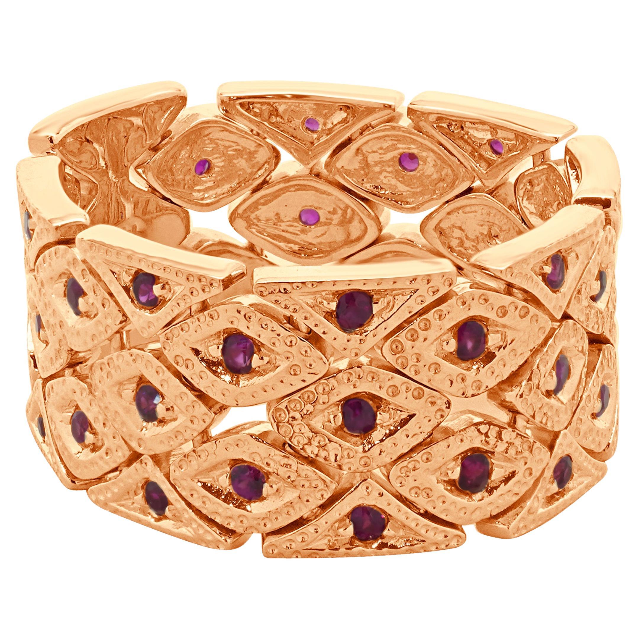 Ruby Flex 14 Karat Rose Gold Ruby Flex Band For Sale at 1stDibs