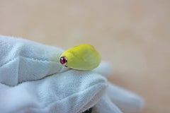 14 Karat Rose Gold Ruby Yellow Shell Malachite Cufflinks