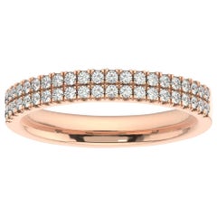14 Karat Rose Gold Shiran Two Rows Diamond Ring '1/3 Carat'