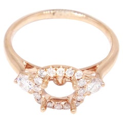 Used 14 Karat Rose Gold, Si1, G-H, 0.41 Carat Diamond Engagement Semi Mounting Ring