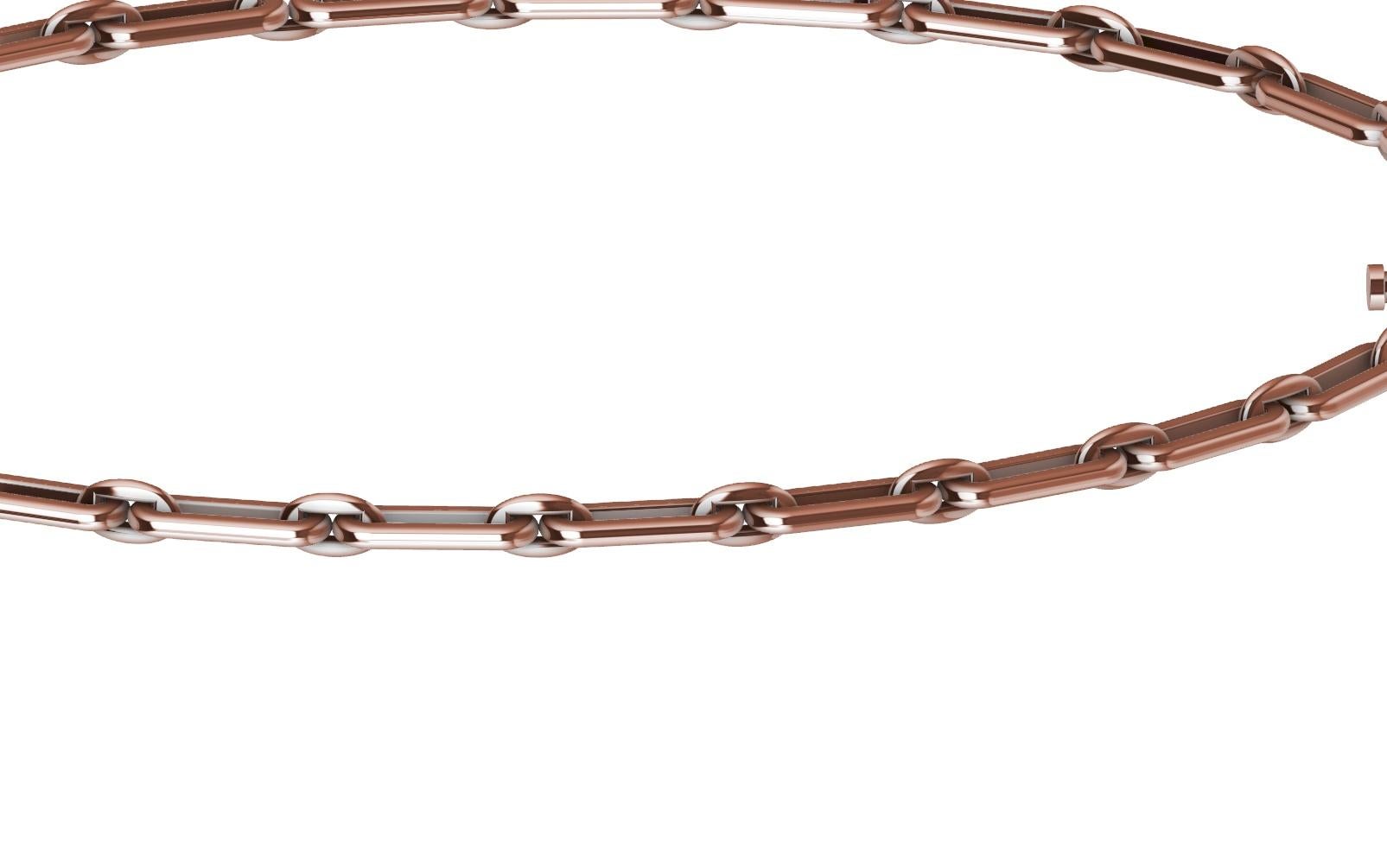 14 Karat Rose Gold Small Link Chain Necklace In New Condition For Sale In New York, NY