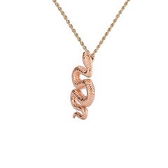 14 Karat Rose Gold Snake Pendant