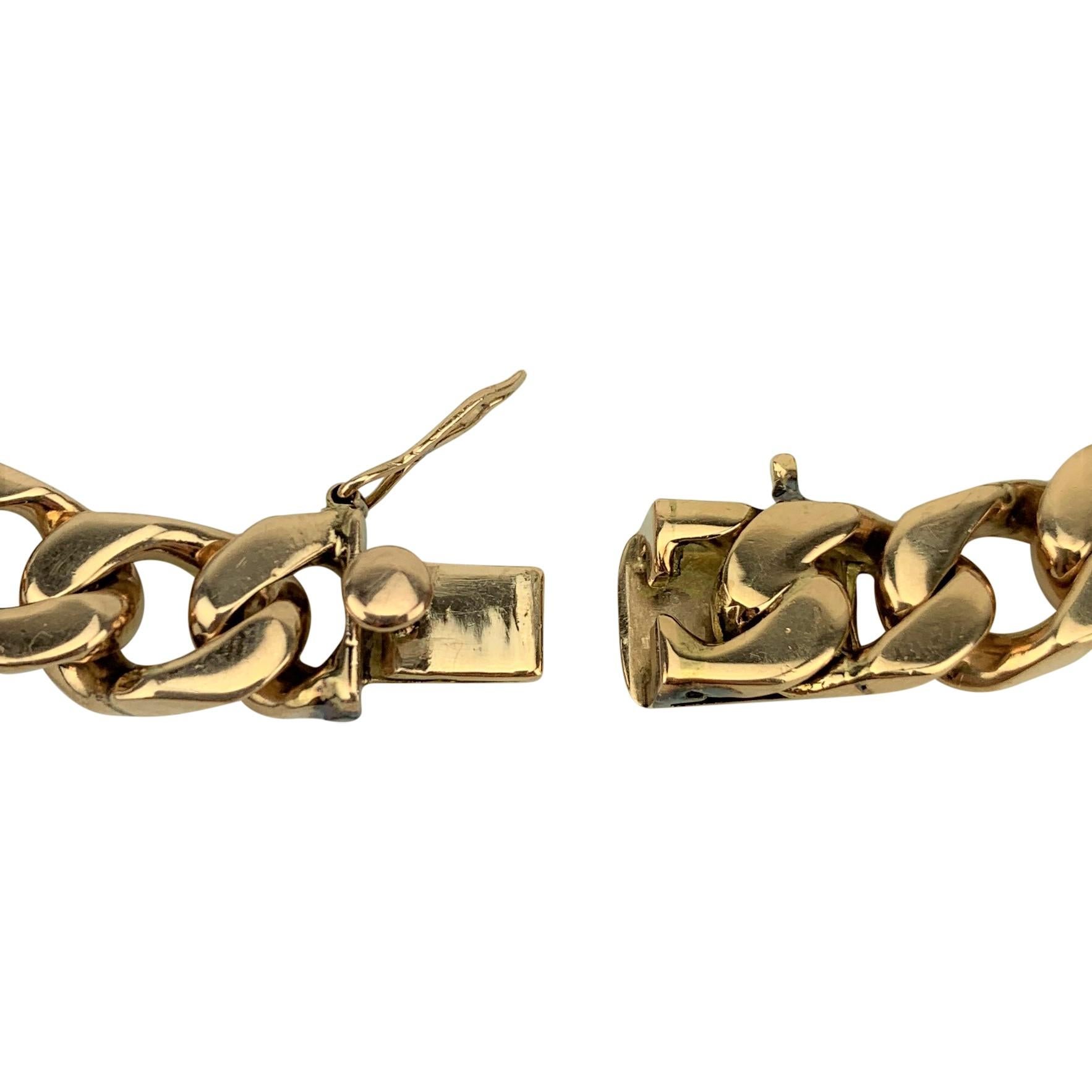 14 Karat Rose Gold Solid Heavy Thick Cuban Curb Link Bracelet 1