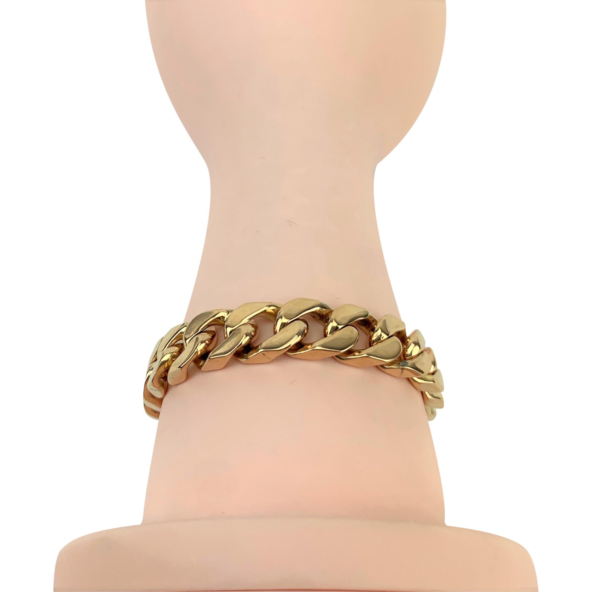 14 Karat Rose Gold Solid Heavy Thick Cuban Curb Link Bracelet 3