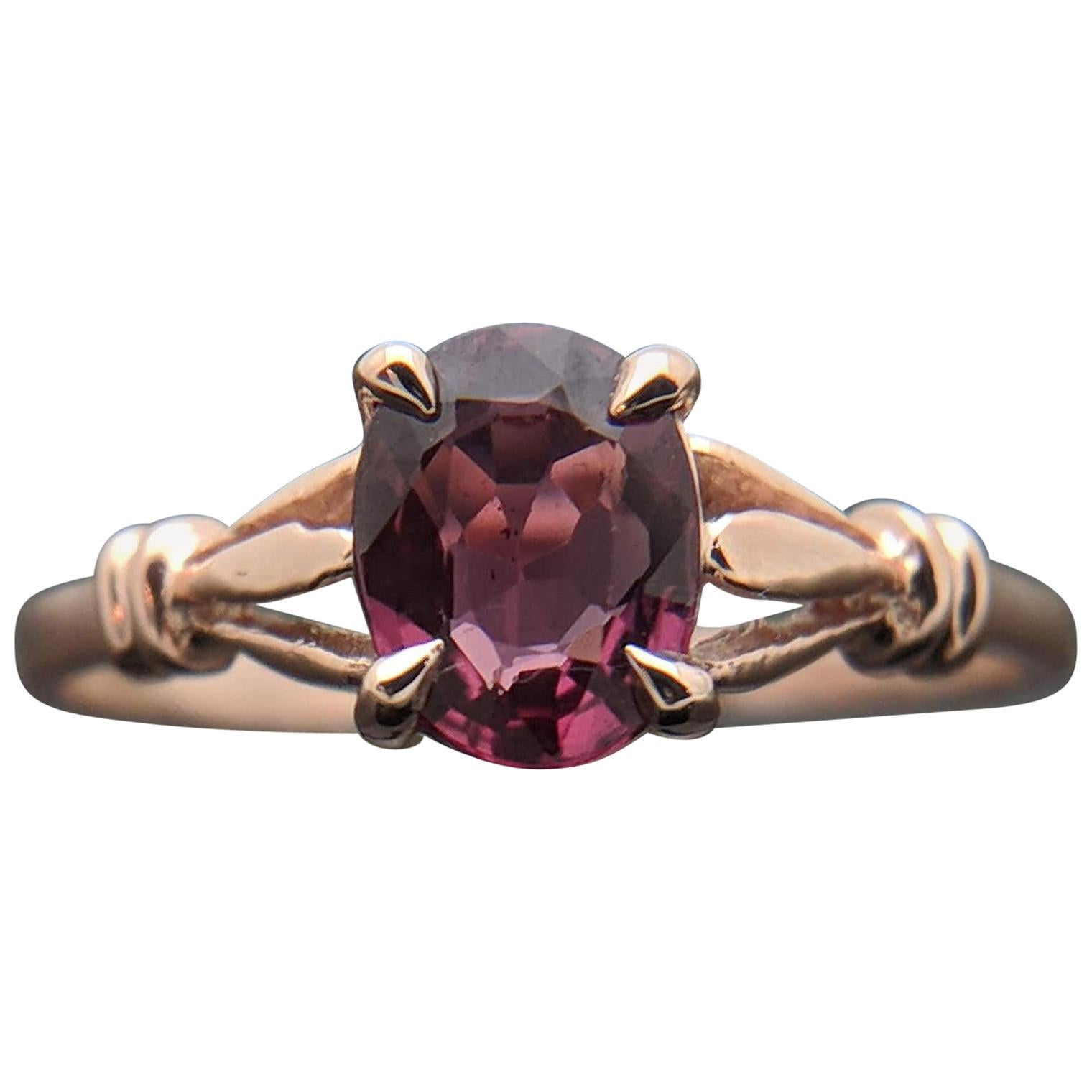 14 Karat Rose Gold Spinel Ring For Sale