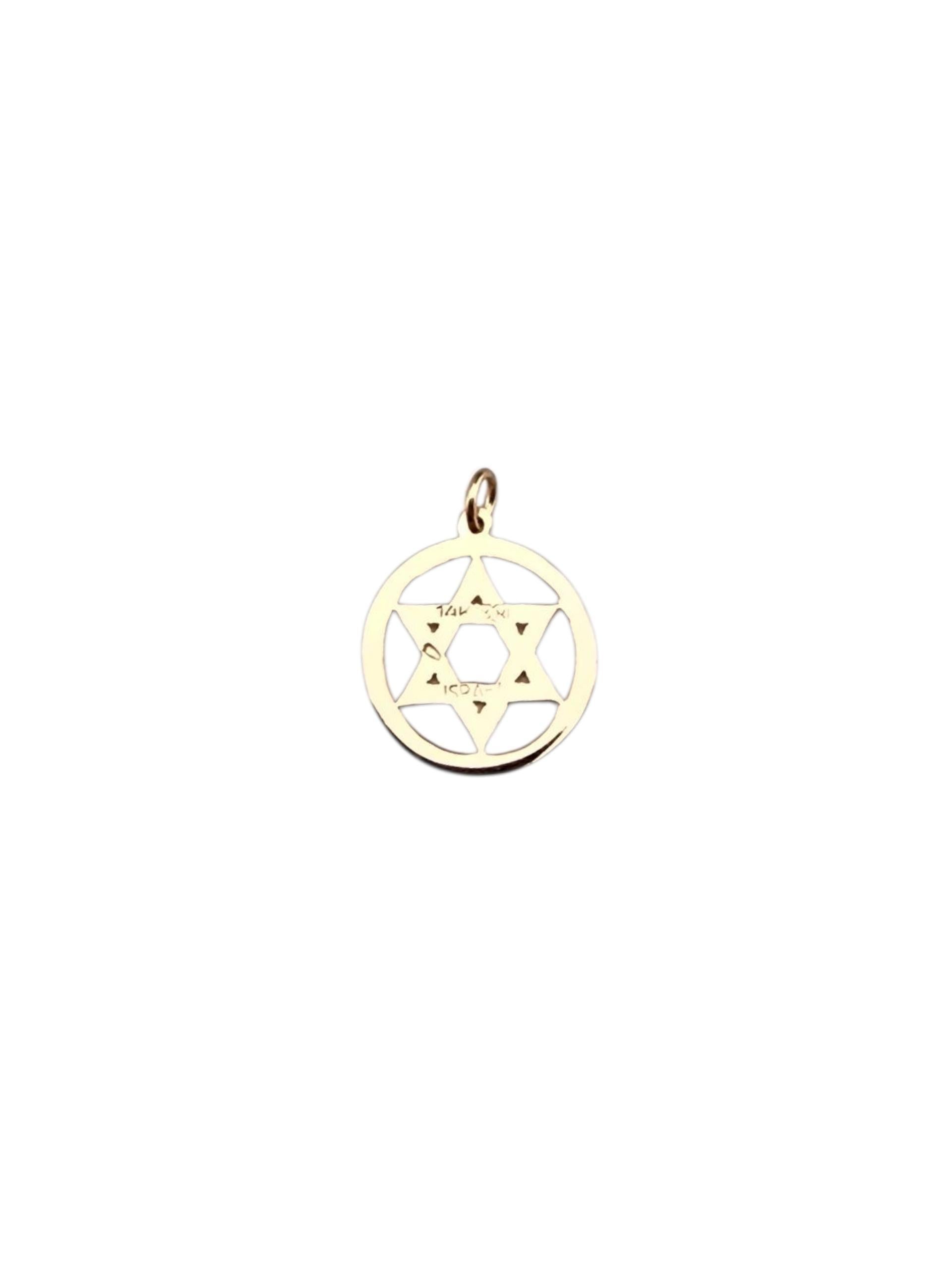 Stella di David in oro rosa 14 carati - Charm

Questo charm a forma di stella di David in oro rosa 14 carati presenta una finitura lucida e un grazioso design a sei punte. Un simbolo significativo di fede e di eredità, perfetto da indossare su una