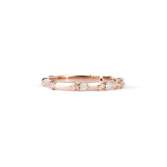 14 Karat Rose Gold Star Ring with Diamonds