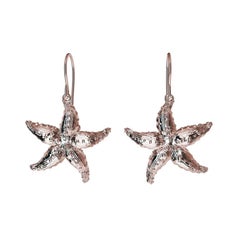 Pendientes Estrella de Mar Oro Rosa 14 Kilates