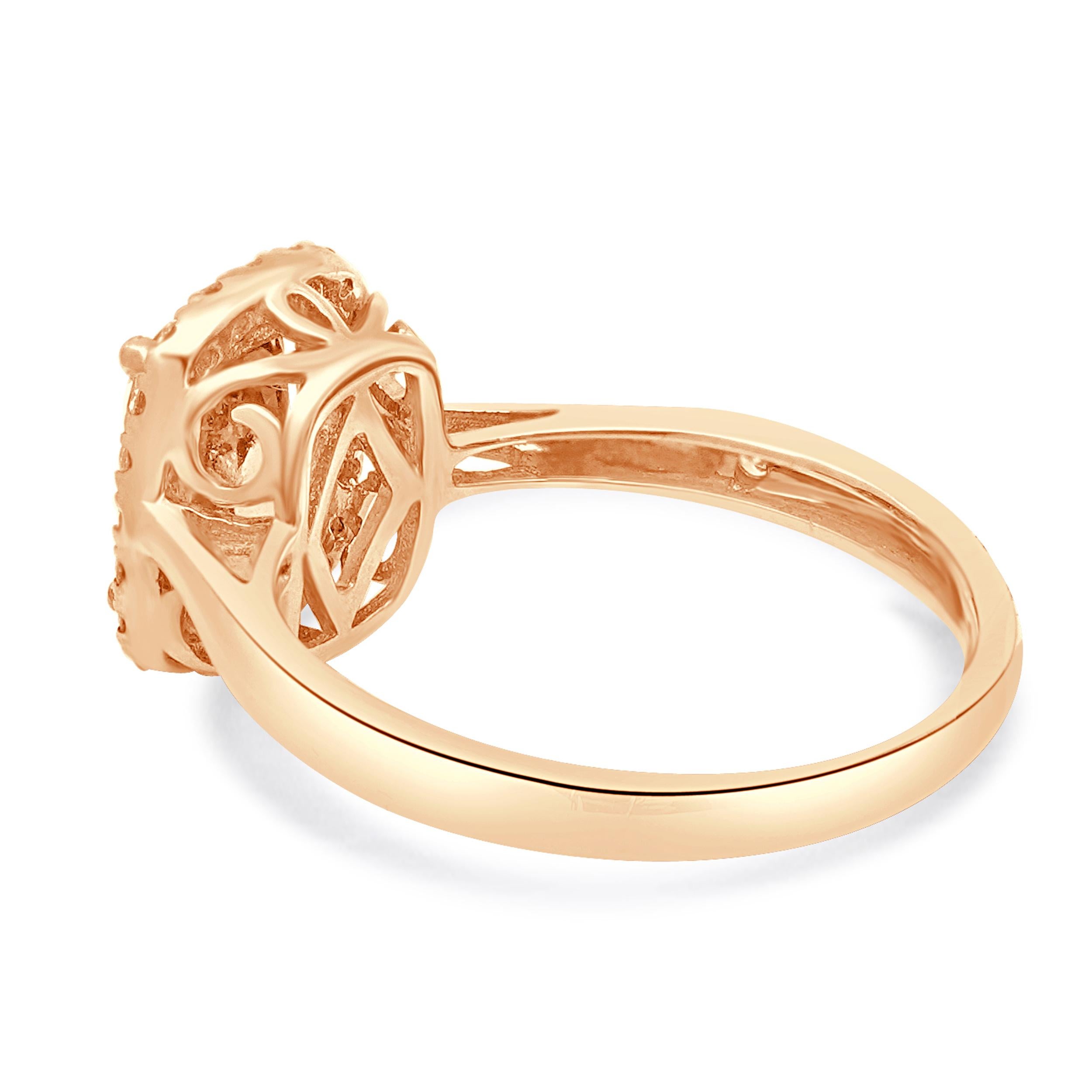 Taglio cuscino Anello con tanzanite e diamante in oro rosa 14 carati in vendita