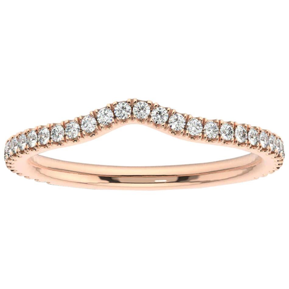 14 Karat Rose Gold Thelma Curve Diamond Ring '1/2 Carat' For Sale