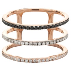 14 Karat Rose Gold Three Band Diamond Stack Ring 14 Karat Rose Gold Three Band Diamond Stack Ring