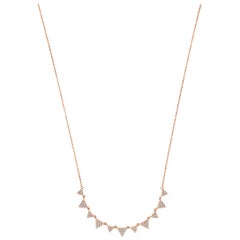 14 Karat Rose Gold Triangle Diamond Necklace '1/2 Carat'