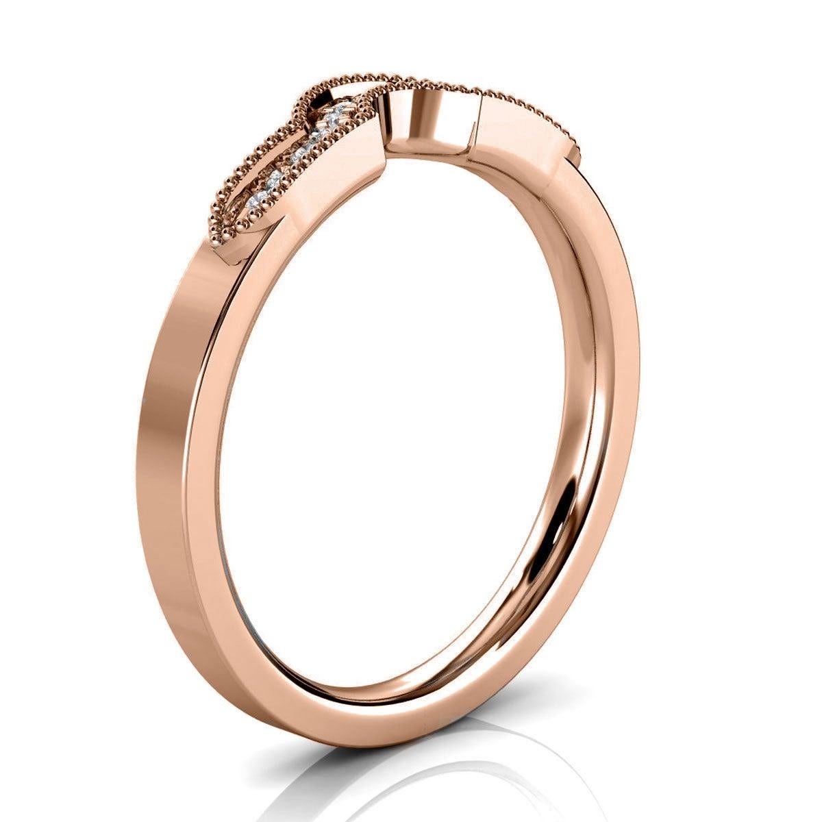 For Sale:  14 Karat Rose Gold Turin Diamond Ring '1/10 Carat' 2