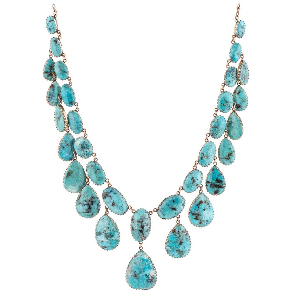 Rose gold turquoise necklace Clearance