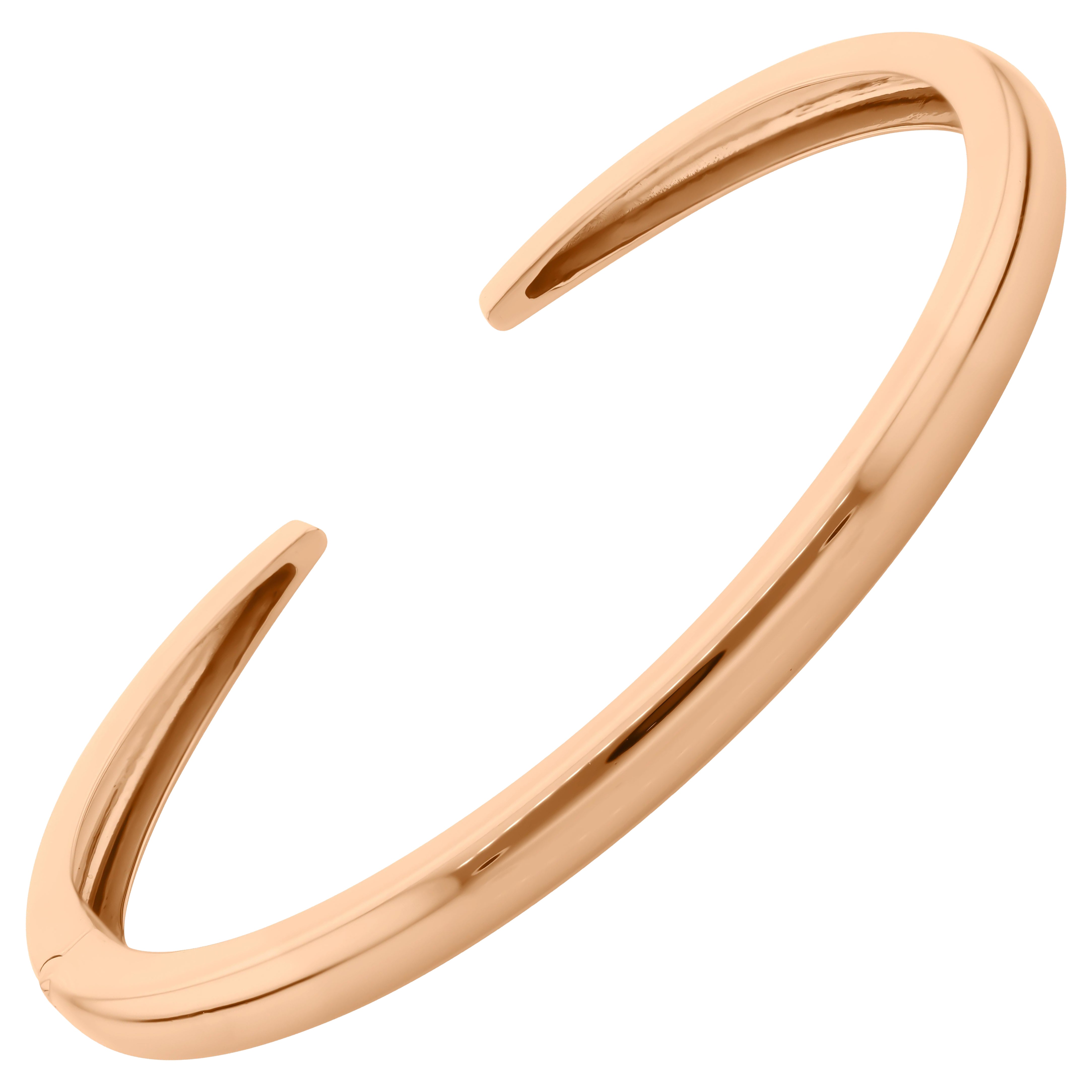 14 Karat Rose Gold Unisex Cuff Bangle Bracelet Anniversary Gift For Sale