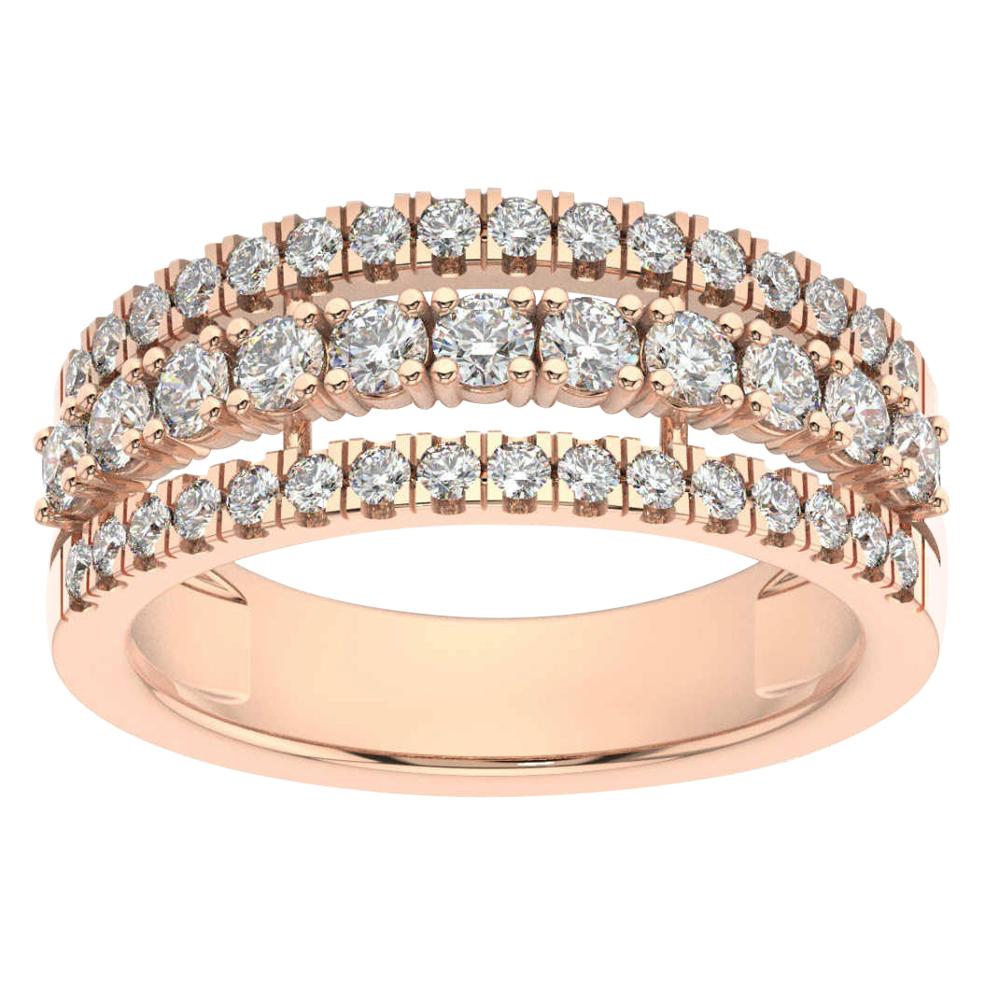 14 Karat Rose Gold Vega Fashion Diamond Ring '1 Carat' For Sale