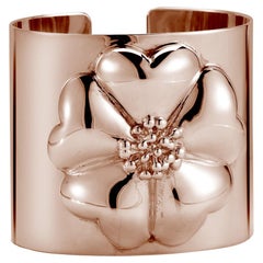 24 Karat Rose Gold Vermeil Blossom Large Cuff Bracelet