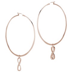 24 Karat Rose Gold Vermeil Infinity Dangle Hoops