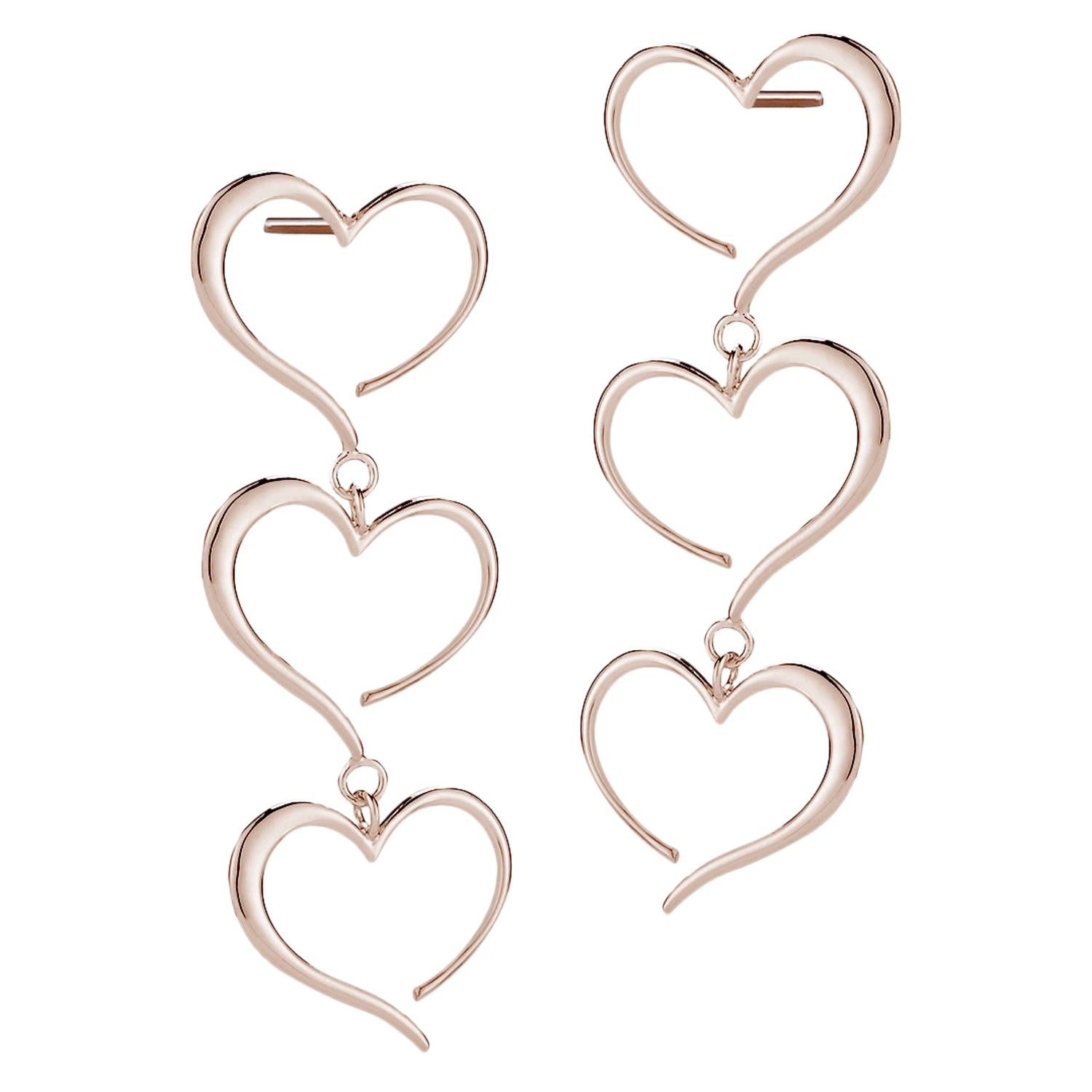 Triple Link Earrings in Gold main image 0