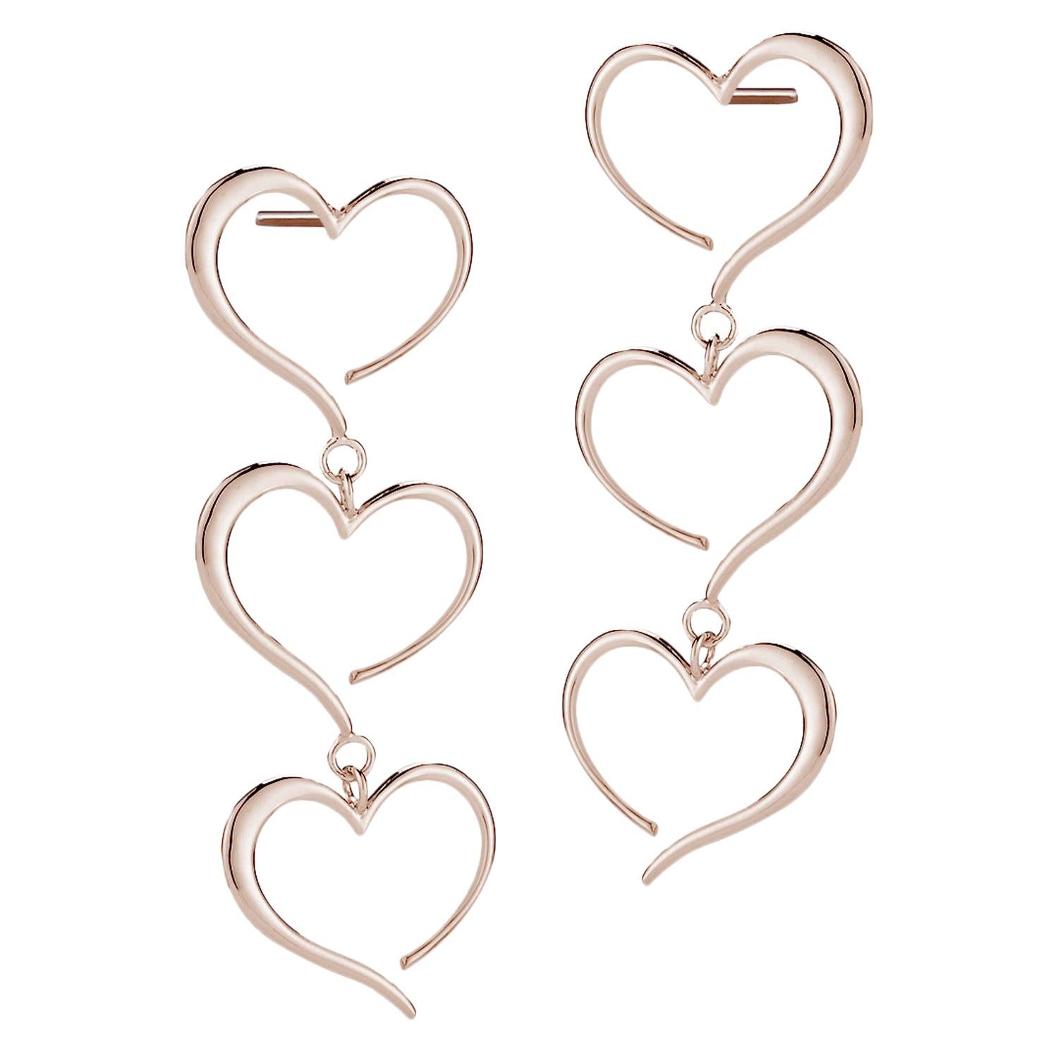 Sterling silver clip heart earrings TEXCO Mexico SGJ TG-8 ᴵ X3