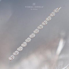 14 Karat Rose Gold White Diamond Tennis Bracelet