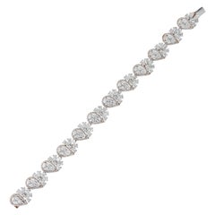 14 Karat Rose Gold White Diamond Tennis Bracelet