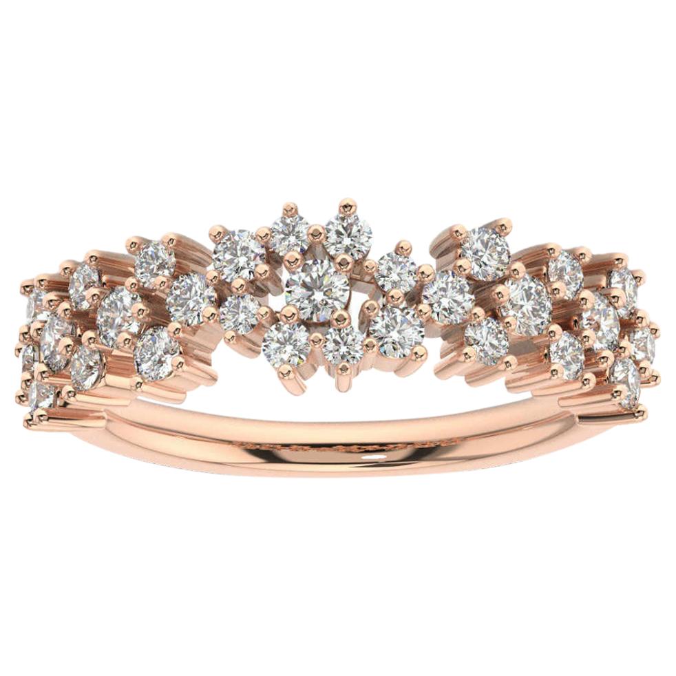 Anillo de Diamantes "3/4 Quilates" de Oro Rosa de 14 Kilates Willow Fashion