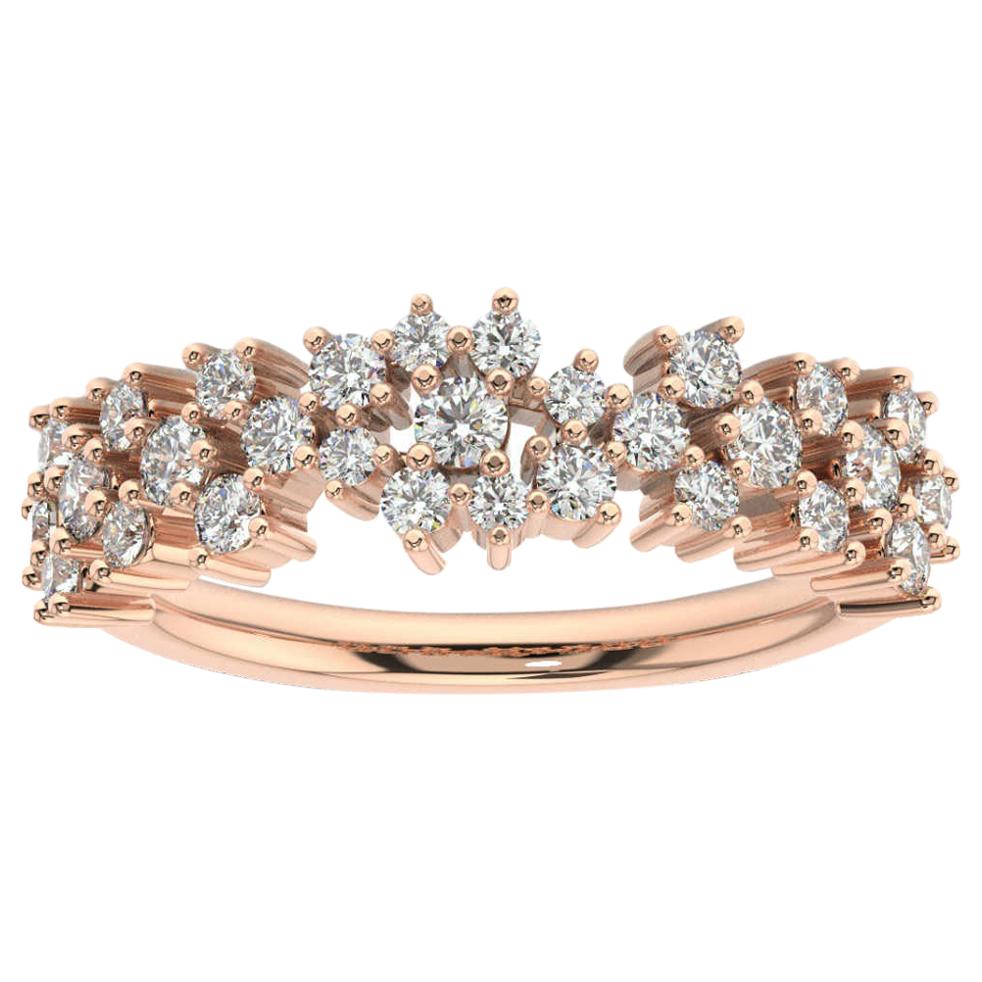 14 Karat Rose Gold Willow Fashion Diamond Ring '3/4 Carat' For Sale