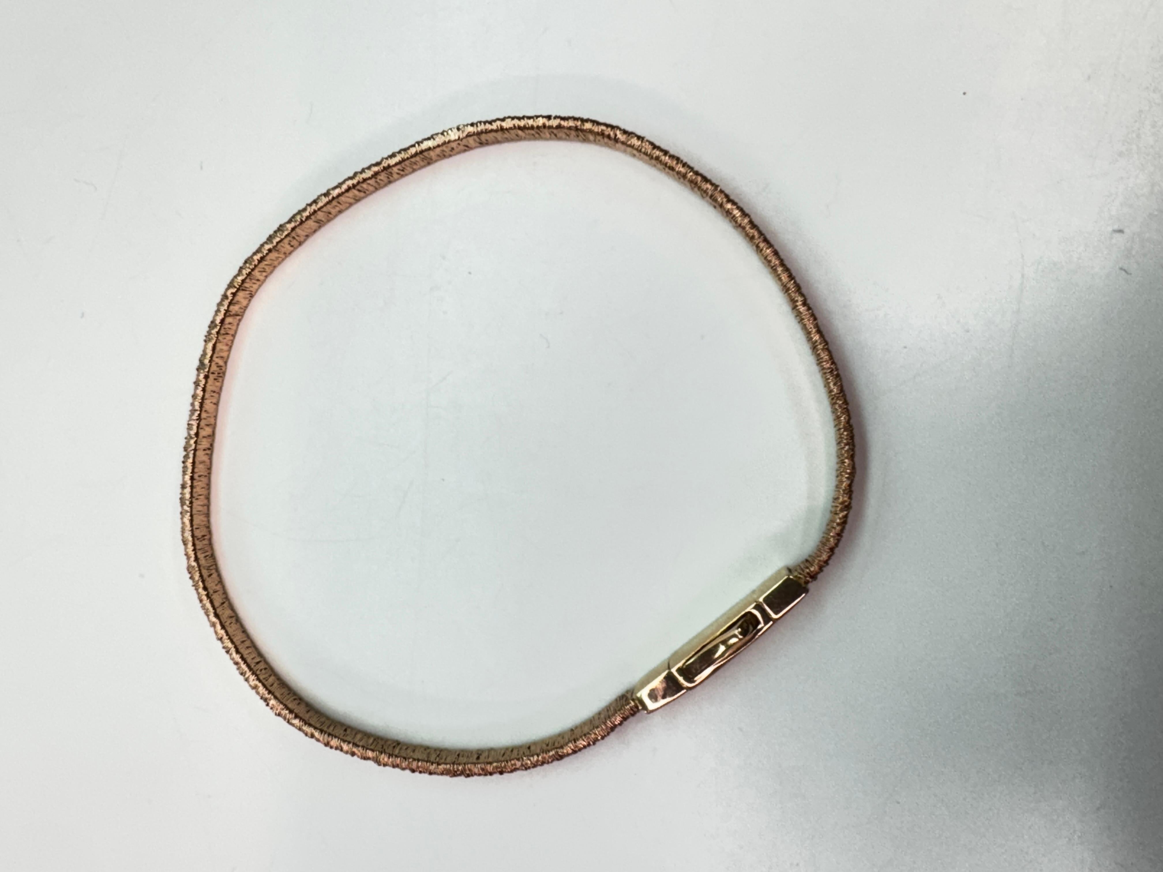 Women's or Men's 14 Karat Rose Gold Wire Bracelet For Sale