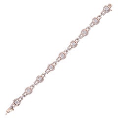 Bracelet tennis en diamants blancs et roses 14 carats
