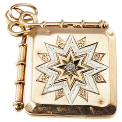 Vintage 14 Karat Rose/White Gold and Diamond Locket