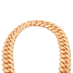 14 Karat Rose & White Gold Cuban Link Chain with Pave Diamond Clasp