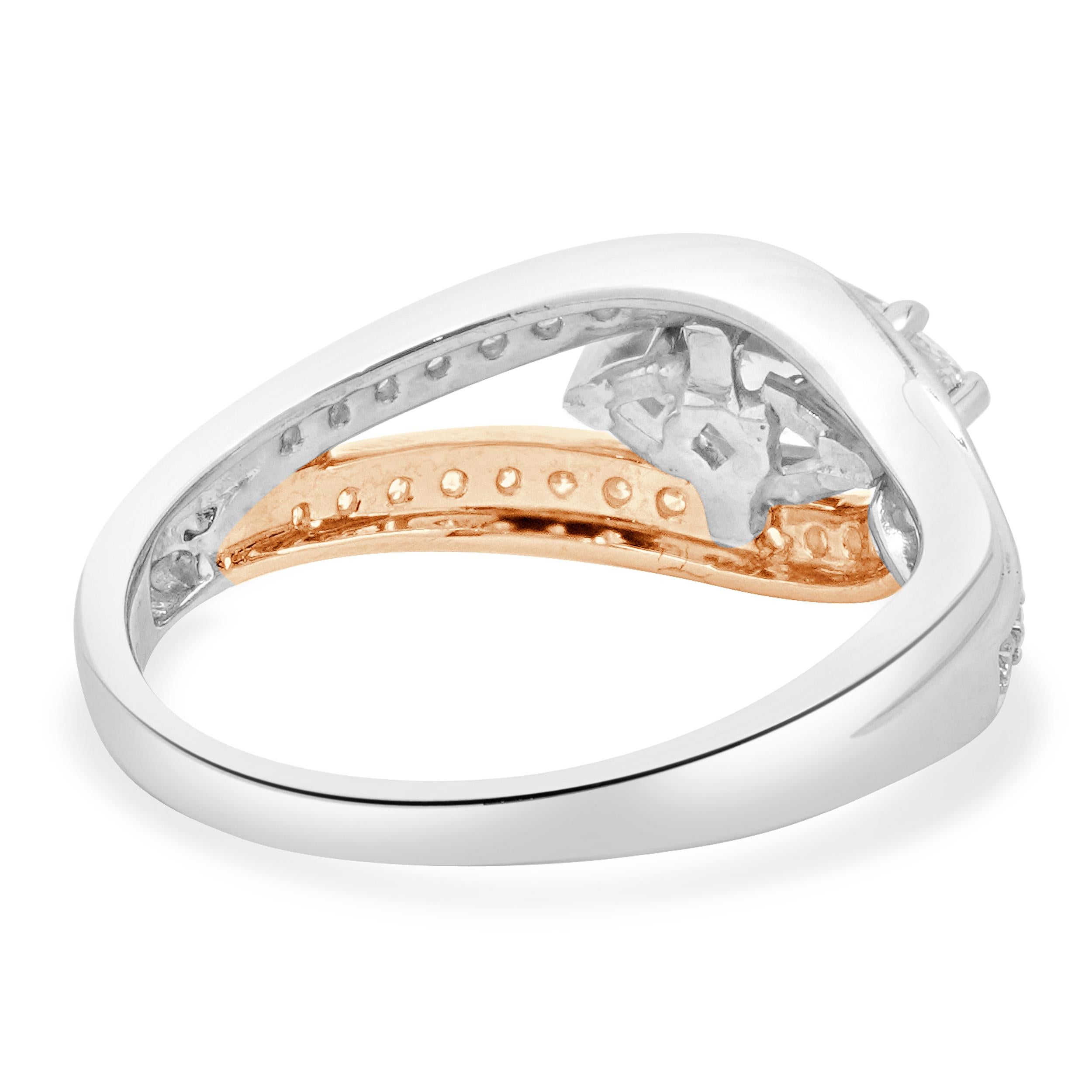 Verlobungsring aus 14 Karat Roségold mit Diamanten im Marquise-Schliff im Zustand „Hervorragend“ im Angebot in Scottsdale, AZ