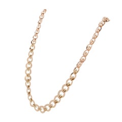 Collar de eslabones de oro amarillo rosa de 14 quilates