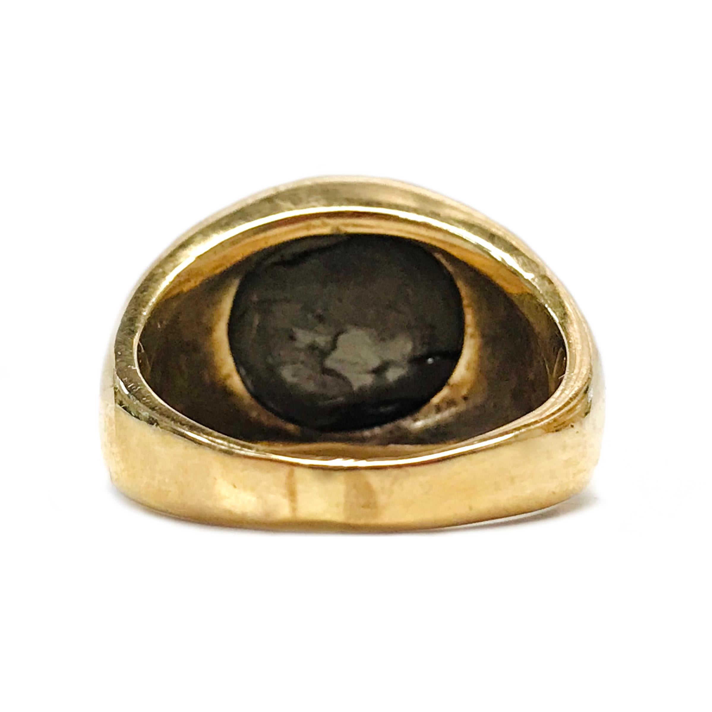 black star sapphire gold ring