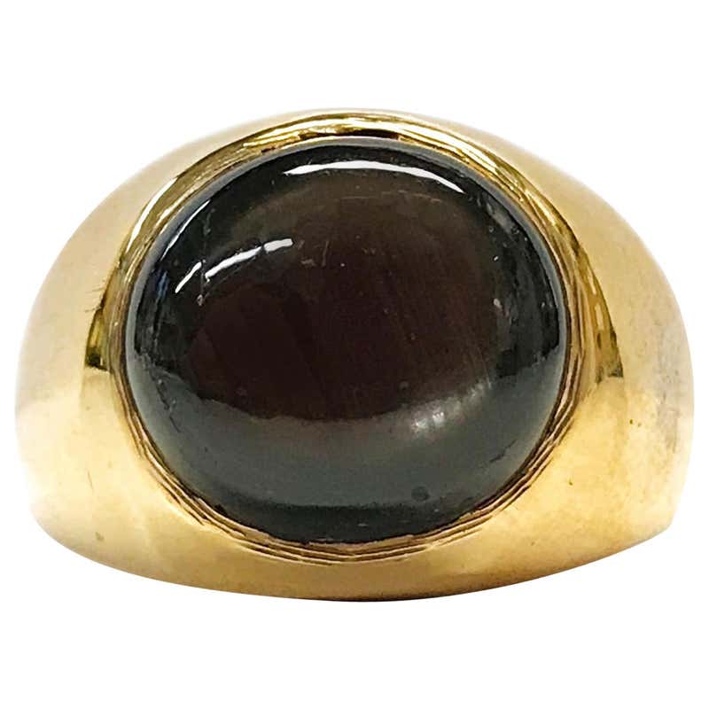 14 Karat Black Star Sapphire Ring For Sale at 1stDibs | black star ring ...