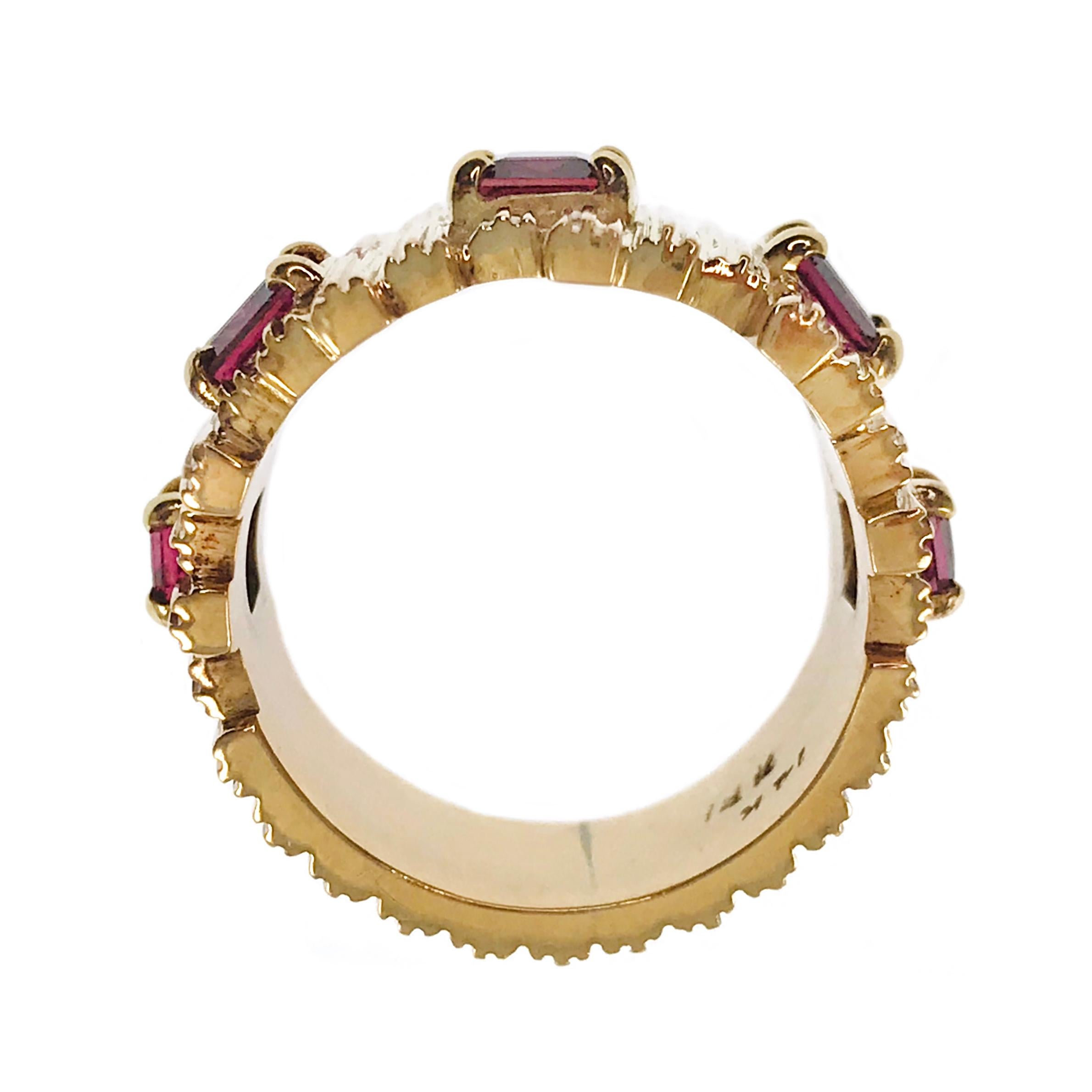 Women's or Men's 14 Karat Rubellite Tourmaline Ring